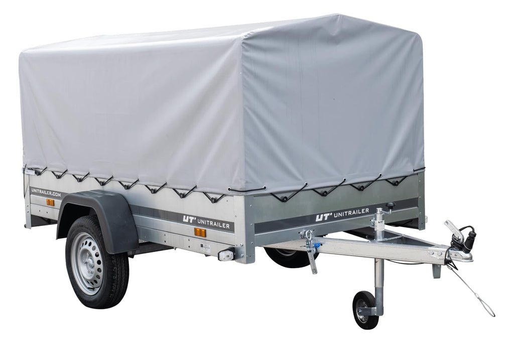 UNITRAILERAnhänger Pkw 230x125 Garden Trailer 230 Kipp Unitrailer 750 kg mit Stützrad, Hochplane und Hochspriegel