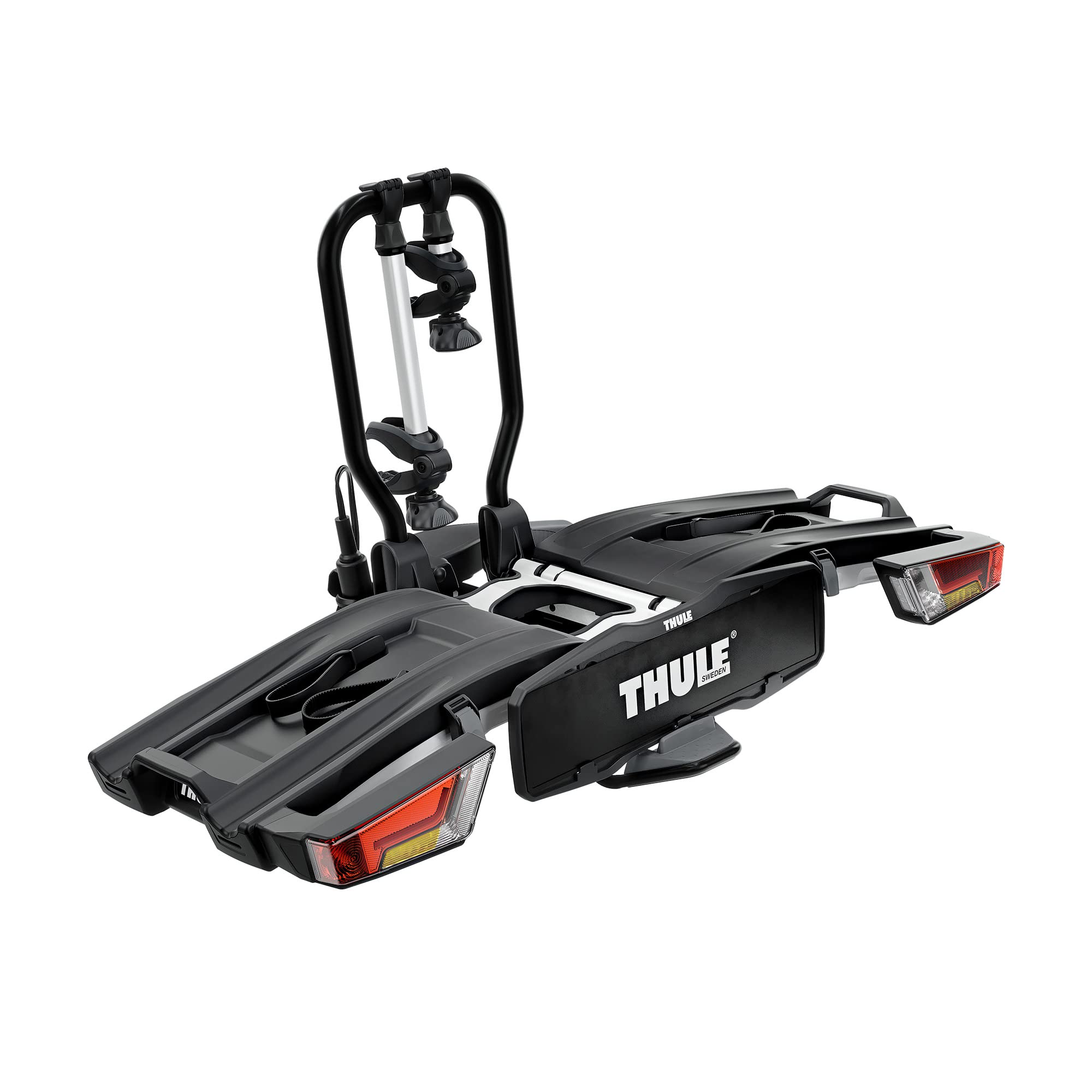 Thule EasyFold XT Fahrradträger, Fahrradträger Anhängerkupplung Black/Aluminum, 2 Bikes